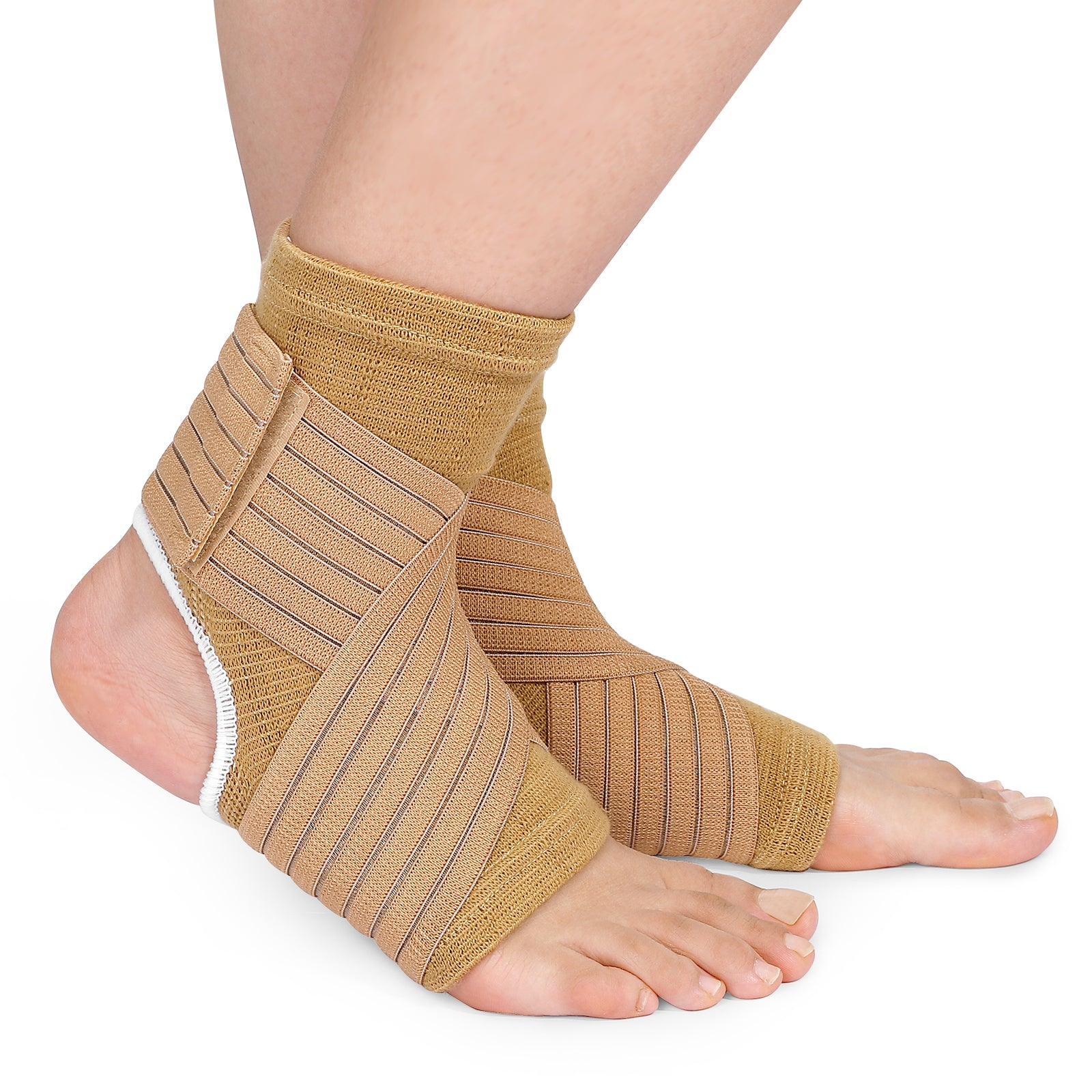 Ankle Compression Wrap for Sports with Flexible Straps – 2 Pack