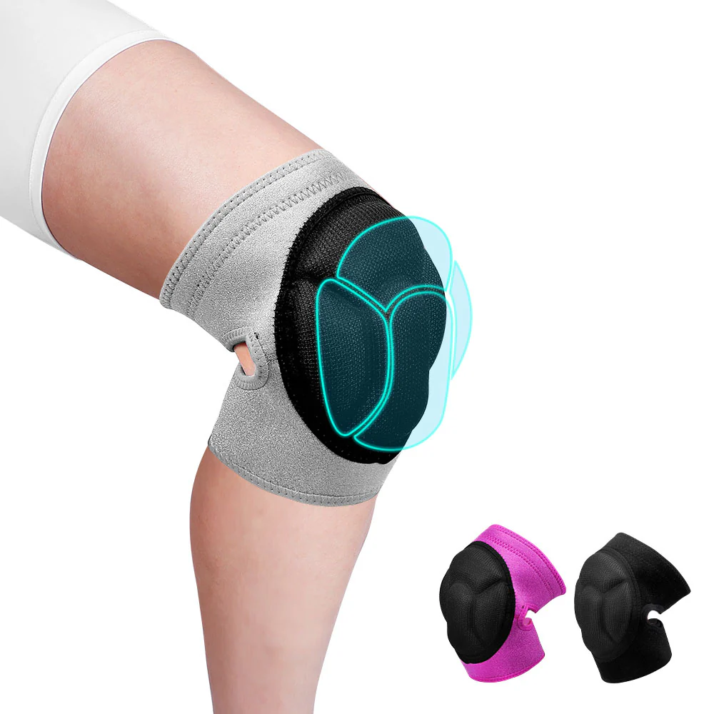 Basketball Knee Sleeves with Sponge Pad Protection – 2 Pack